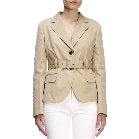 prada woman suit beige
